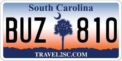 SC license plate BUZ810