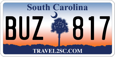 SC license plate BUZ817