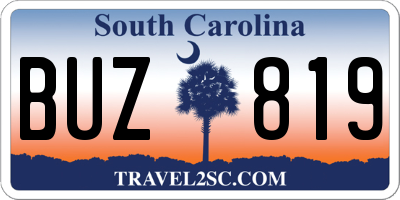 SC license plate BUZ819