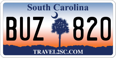 SC license plate BUZ820