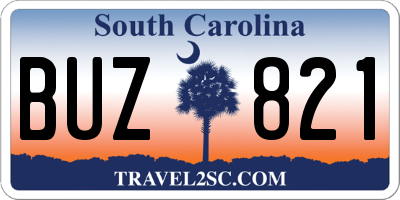SC license plate BUZ821