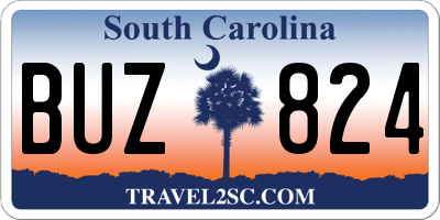 SC license plate BUZ824