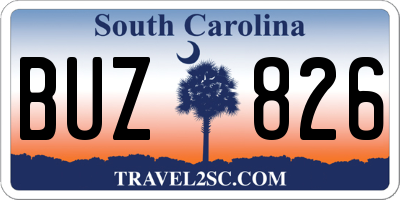 SC license plate BUZ826