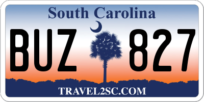 SC license plate BUZ827