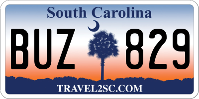 SC license plate BUZ829