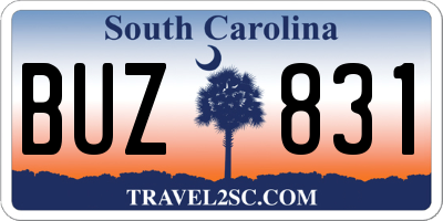 SC license plate BUZ831