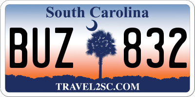SC license plate BUZ832
