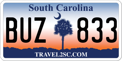 SC license plate BUZ833