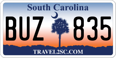 SC license plate BUZ835