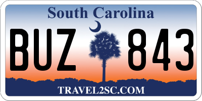 SC license plate BUZ843