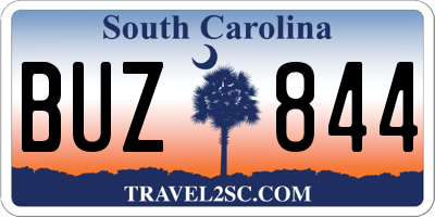SC license plate BUZ844