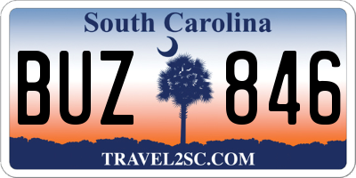 SC license plate BUZ846