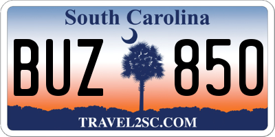 SC license plate BUZ850