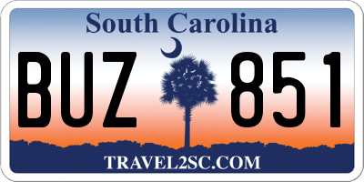 SC license plate BUZ851