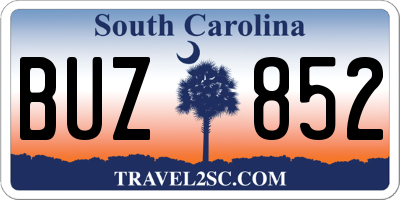 SC license plate BUZ852