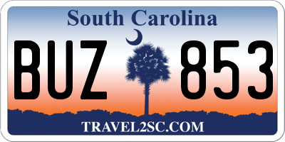 SC license plate BUZ853