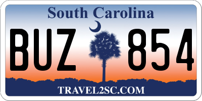 SC license plate BUZ854