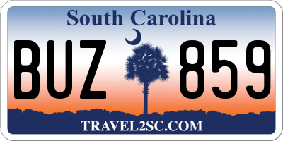 SC license plate BUZ859
