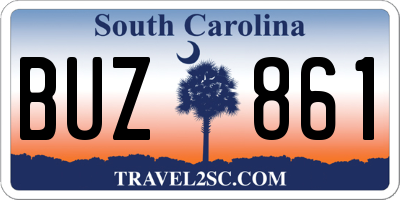 SC license plate BUZ861
