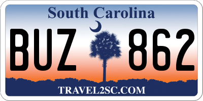 SC license plate BUZ862