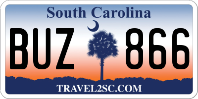 SC license plate BUZ866