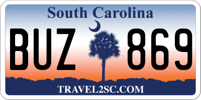 SC license plate BUZ869