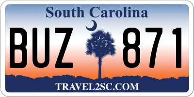 SC license plate BUZ871