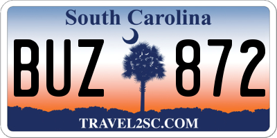 SC license plate BUZ872
