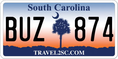 SC license plate BUZ874