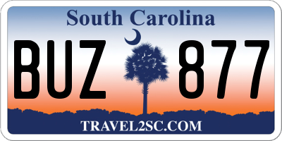 SC license plate BUZ877