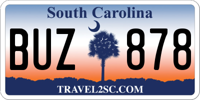 SC license plate BUZ878