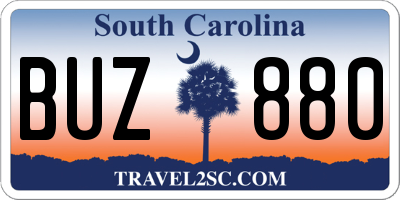 SC license plate BUZ880