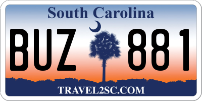 SC license plate BUZ881