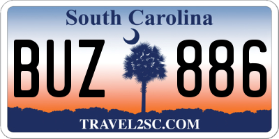 SC license plate BUZ886