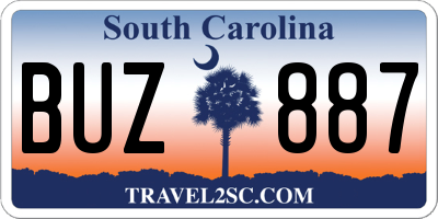 SC license plate BUZ887