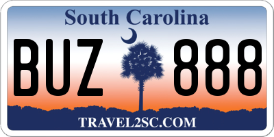 SC license plate BUZ888