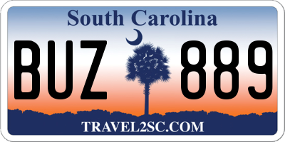 SC license plate BUZ889