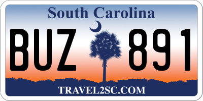 SC license plate BUZ891