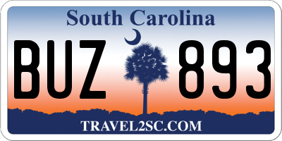 SC license plate BUZ893