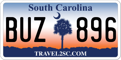 SC license plate BUZ896