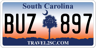 SC license plate BUZ897
