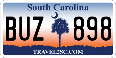 SC license plate BUZ898