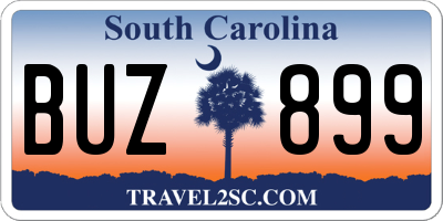 SC license plate BUZ899