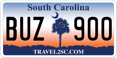 SC license plate BUZ900