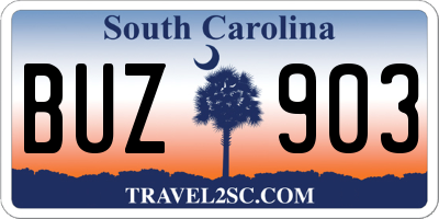 SC license plate BUZ903