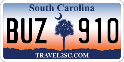 SC license plate BUZ910
