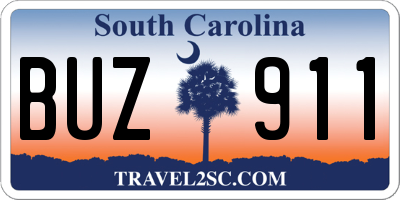 SC license plate BUZ911