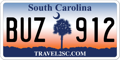 SC license plate BUZ912