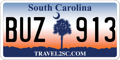 SC license plate BUZ913