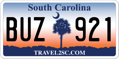 SC license plate BUZ921